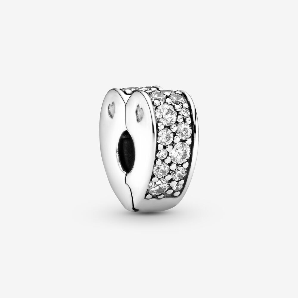 Pandora Pave Heart Clip Charm